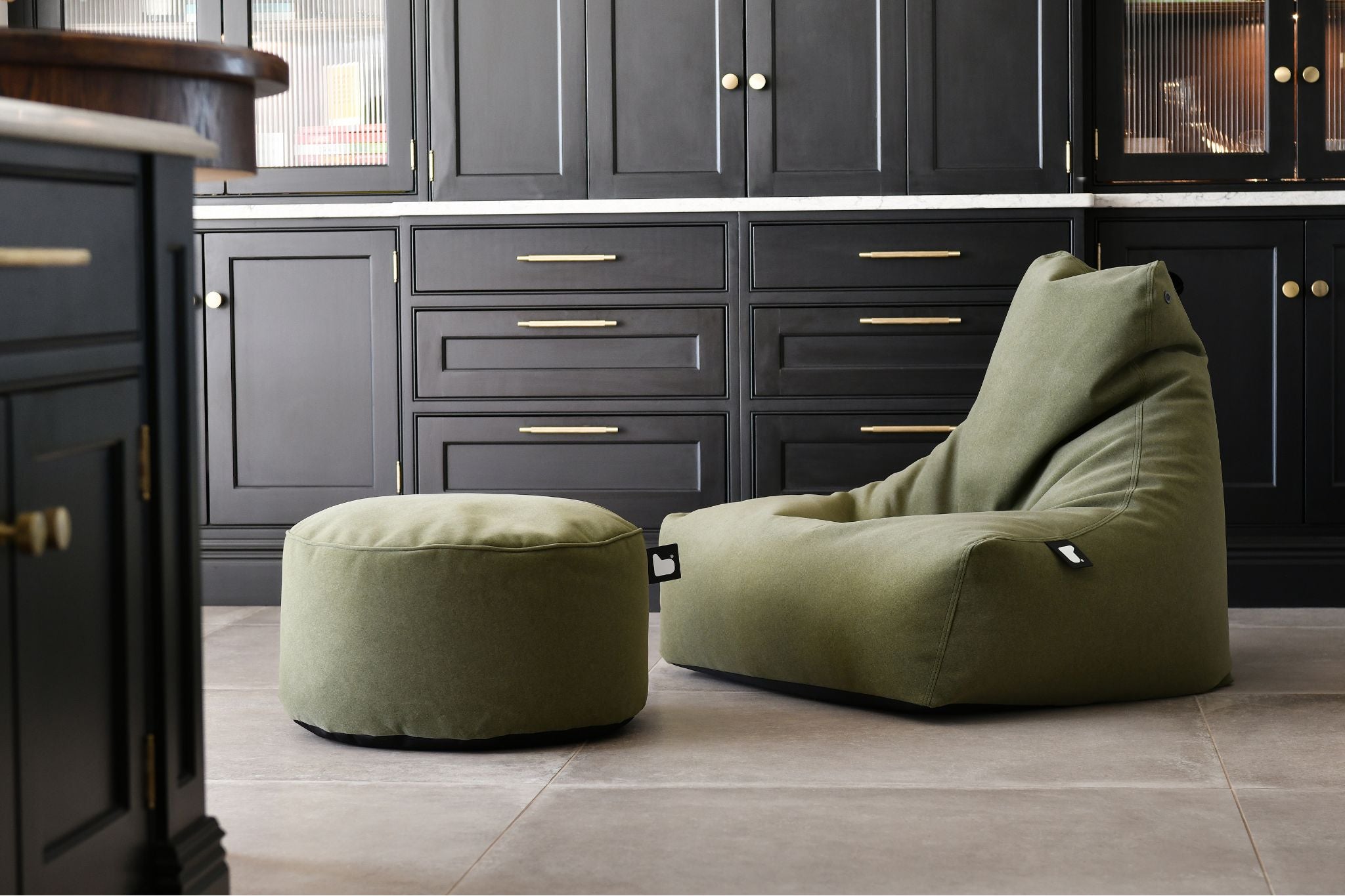 Extreme Lounging Mighty B-Bag Moss Green Brushed Suede Indoor